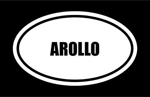 6" die cut white vinyl AROLLO name oval Euro style decal sticker