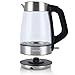 Cusimax 7-Cup BPA-free Glass Electric Kettle, UK Strix LED Illuminating Cordless Water Kettle with Auto Shut-off & Boil-dry Protection, CMWK-150G