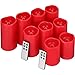 Flameless Candles Red Battery Operated Candles with Remote Timer Set of 4(H4
