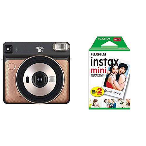 Instax SQ6 rose & Fujifilm - Twin Films pour Instax Mini - 86 x 54 mm - 10 feuilles x 2 paquets = 20 feuilles(L'emballage peut varier)