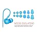 MEE audio Sport-Fi M6P Memory Wire In-Ear Headphones with Microphone, Remote, and Universal Volume Control (Teal)