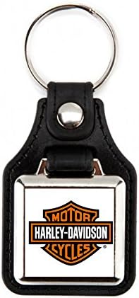 Keyring harley-davidson| Keyring Motos | Accessories Harley-Davidson |llavero Elegant motos| Keychain leatherette Square Motorcycle Brand HARLEY- DAVIDSON Red/White (1 unit)