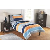 Amazon.com: Navy, Teal, Light Green Boys Twin Comforter