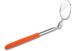 Adjustable Inspection Mirror, Mechanic Tool, Easily Access Hard-To-Reach Areas, Durable Handle, Anti-Slip Grip, 50mm Round Mi