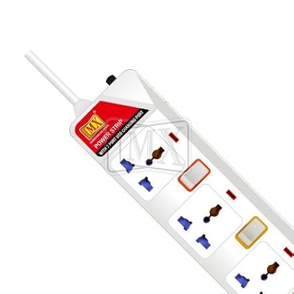 MX 4 Way Universal Power Strip with 2 USB Charging Ports