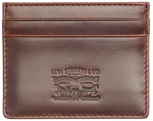 Damen Leather Card Case Wallet, Seal Brown, Einheitsgröße