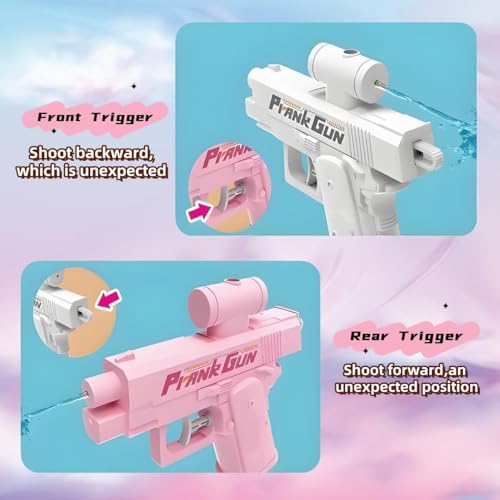 Water Guns, Prank Gun, Two-Way Reverse Gun Shoots Back At User, Fun Office & School Pool Or Beach Summer Toy Gifts For Adult (1, Blue)