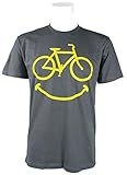 Smiley Bike Grey with Yellow Graphics Cycling T-shirt