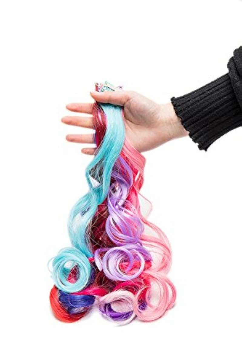 Clip In Coloured Hair Extensions 10 Pieces Wavy 22 Inch Long Kids
