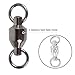 Dr.Fish 20 Packed Ball Bearing Swivel 100% Copper Stainless Steel Welding Rings Black Nickel Finish Super High Strength Saltwater Big Game Fishing