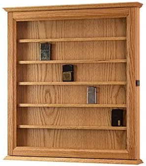 Lighter Display Case Wall Cabinet-Oak *Made in the USA*