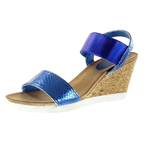 41Wngs9w2rL. SS300 Angkorly - Zapatillas Moda Sandalias Mules Suela de Zapatillas Mujer Piel de Serpiente Brillantes Corcho Plataforma 8.5… 41Wngs9w2rL. SS300