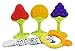 Ike & Leo Teething TREES -Baby Infant and Toddler Toys, Best for Sore Gums Pain Relief, Eco Friendly BPA Free & Freezer Safe, Set of 4 Silicone Teethers WITH Pacifier Clip