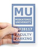 CafePress Miskatonic University Parking Pass Faculty Sticker Rectangle - Standard Clear