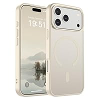 SUPFINE Magnetic for iPhone 17 Pro Max Case (Compatible with MagSafe)(Military Grade Drop Protection) Translucent Matte Shockproof with Anti-Fingerprint Phone Cover,Antique White