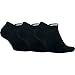NIKE Unisex Performance Cushion No-Show Training Socks (3 Pairs), Black/White, Large