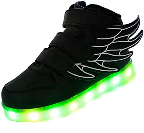 Cassiehaha USB Charging LED Flashing Shoes Fashion Wings Sneakers-peferct Gift for Kids