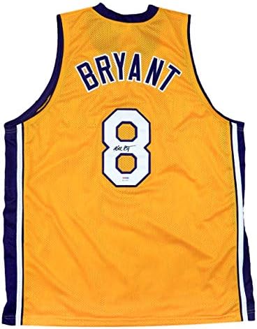 Kobe Bryant Signed Custom Yellow Basketball Jersey PSA/DNA