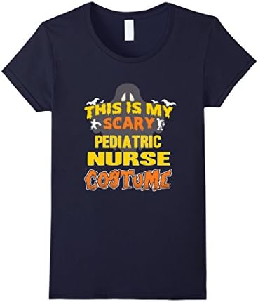 Womens This Is My Scary Pediatric Nurse Custome Job TShirt XL Navy