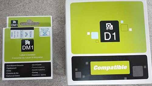 NOW INK LTD Label Tape. Compatible with DYMO D1 Series Standard Labelling Tapes. 6mm 9mm 12mm 19mm 24mm (19mm, Blue ON White)