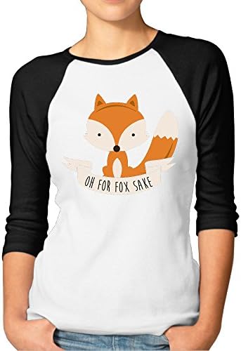 Hilary Women's On For Fox Sake Baseball Raglan Jersey T-Shirts 3/4-Sleeve L