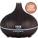 Viva Naturals Ultrasonic Aromatherapy Essential Oil Diffuser, Large 300ml Tank - Vibrant Changeable LED Lights, Soothing Mist & Automatic Shut Off (Espresso Zen)