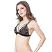 InsBuy Women's Deep V Sheer Thin Wirefree Lace Bralette