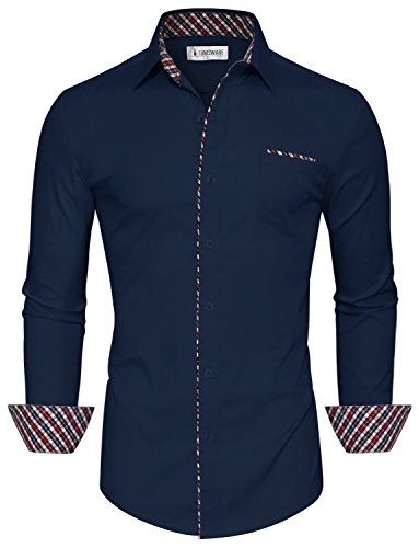 Tom s ware mens fashion casual inner plaid long sleeve …