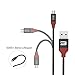 Marvotek USB Cable, 6 ft USB 2.0 to Micro USB Cable Braided, Quick Charge and High Speed Data Sync for Android Smartphone, Samsung Galaxy, HTC, Motorola, Nokia (Black+Red)