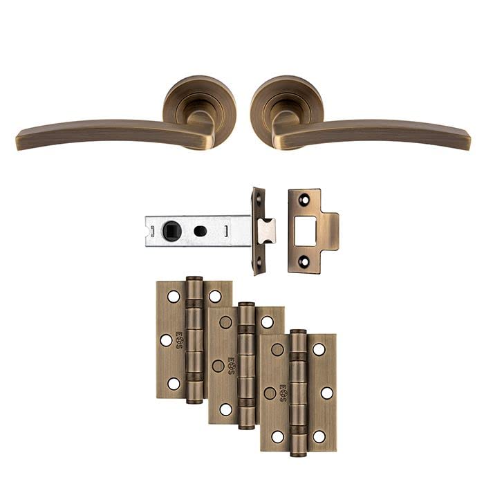 Carlisle Brass TAVIRA Latch Pack - Ultimate Door Pack with Matt Black & Antique Brass Finish, Metal, Brass, 100%, Size 12.4 cm x 6.9 cm — image 1
