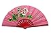 ZooBoo Chinese Bamboo Taichi Kungfu Fan Martial Arts Sports Folding Hand Fan 13inch (Pink)