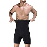 Men's Body Shaper Tummy Control Slimming Tight Hi Waist Butt Lift Stretch Shapewear Shorts Black Size XL