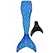 Fin Fun Mermaid Tail, Reinforced Tips, with Monofin,, Arctic Blue, Size Youth 6