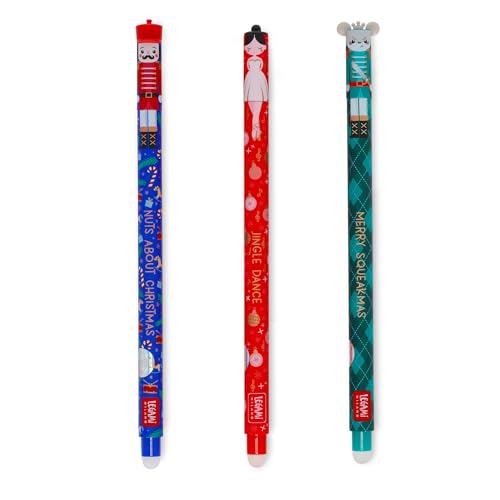 Legami - Set de 3 Bolígrafos Gel Borrables - Christmas 2025