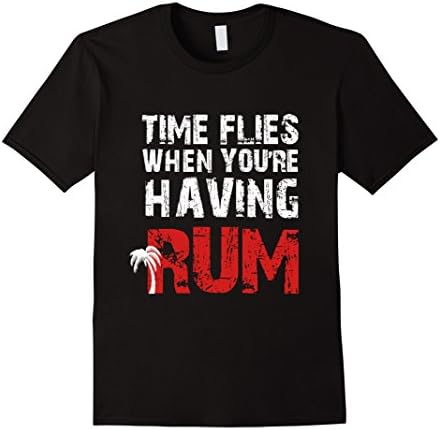 Men's Time Flies When You're Having Rum Tshirt XL Black
