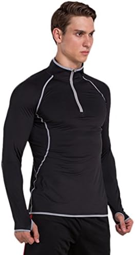 Timeiya Men's Element Half Zip Running Top Long Sleeve
