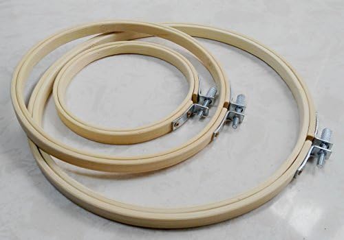 JiangQiao 3pcs Tambour Embroidery Bamboo Circle Embroidery Cross Stitch Hoop Ring(3" 4" 5" inch)