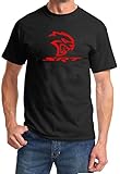 Dodge SRT Hellcat Logo Classic Color Design Black TshirtXL red