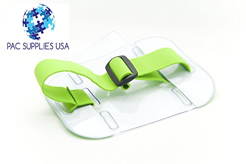 Pac Supplies Security Armband/Skipass/Badge Holder/Security Guard Id Pass (HI VIZ Green) - Thumbnail 2