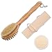FIXBODY Bath Shower Body Brush, Loofah Back Scrubber and Face Sponge Pad, Boar Bristles and Bamboo Handle, Use Wet or Dry Skin (3PCS)