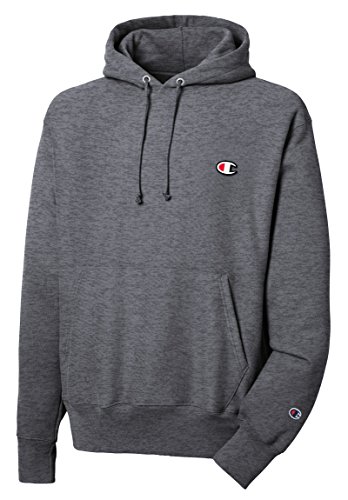 Champion LIFE Men's Reverse Weave Pullover Hoodie, Granite Heather/Left Chest "C" Logo, X-Large