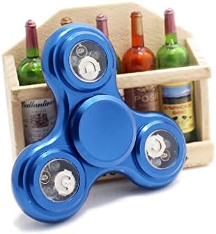 Fidget Spinner Metal LED Spinner Fidget Toys Glow in the Dark 3D Hand Fidget Spinner Prime Hand Spinner EDC Hand Spinner Anti Stress Toy Kids Adults (Blue)