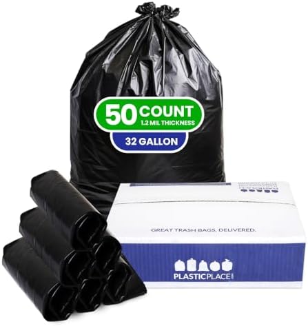 Plasticplace 32 Gallon Trash Can Liners for Toter │ Mil