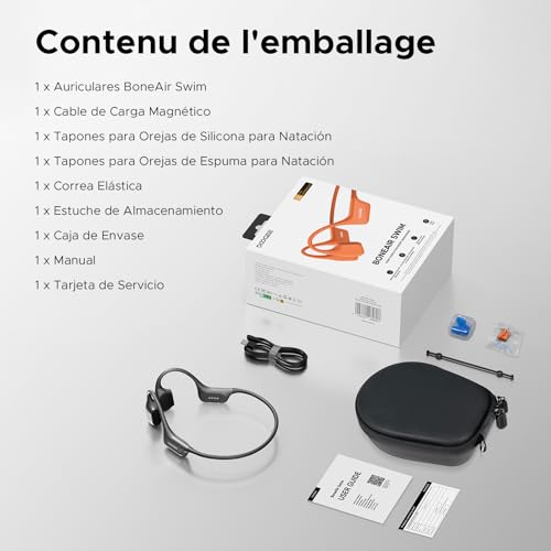 DOOGEEEco Swimming Headphones IP68, Waterproof Bone Conduction Headphones Bluetooth 5.4, 64 GB MP3, 10 h Battery, for Swimming, Running, Gym, Water Sports and Training, Dark Grey