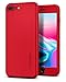 Spigen Thin Fit 360 Designed for Apple iPhone 7 Plus Case (2016) 2 Tempered Glass Screen Protectors Included - Red