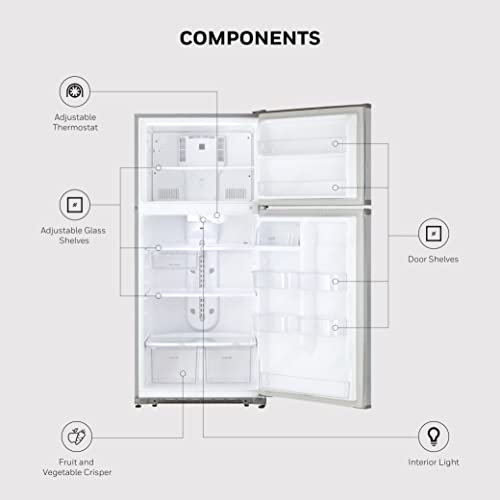 Full Size Refrigerator 10.1 Cu Ft with Top Freezer, Double Door, Low