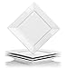 DOWAN 9.5 Inches Porcelain Square Dinner Plates, 4 Packs, White