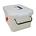 Decor Hut First Aid Kit with Clear cover, Black Handles Removable Inner Tray 7 Slot Organizer for Band Aid & Creams Sewing and Fishing Kit Supplies Organizer