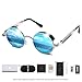 ROCKNIGHT Polarized Circle Sunglasses For Men Women Mirrored Blue Sunglasses