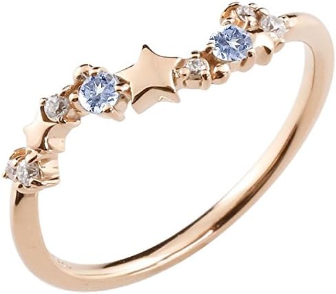 Amazon アトラス Atrus 星 スター リング ピンキーリング タンザナイト 12月誕生石 ピンクゴールド 18金 華奢リング 指輪 フェミニン 定番 レディース ファッションリング 1号 リング 通販